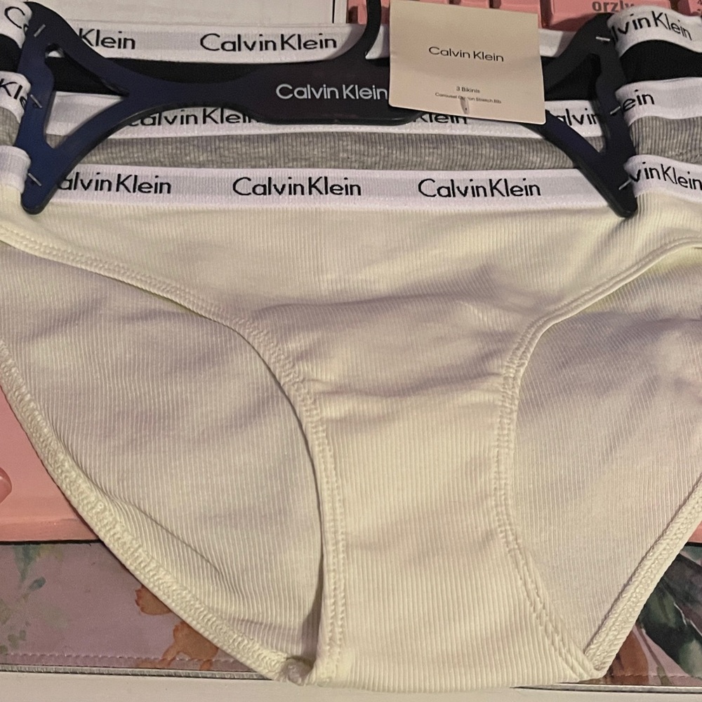 Calvin Klein ribbed cotton bikinis